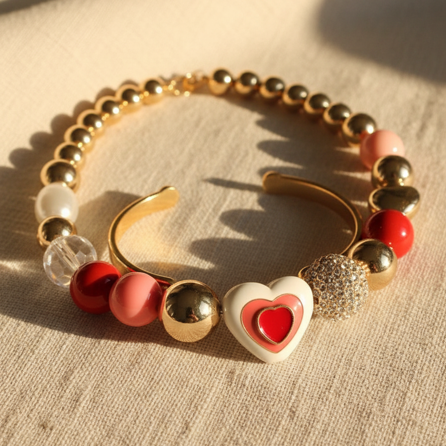 Pink Heart Bead Necklace or Cuff – Hale & Marlow